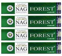 Golden Nag bosque 4 paquetes - Varillas de incienso, 15 gramos por paquete