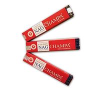 Golden Nag Champa, Lote Incienso Aromático x 3 Vijayshree Nag Champa, Incienso Natural Aromaterapia, Varitas de Incienso, 3 Cajas de 15 grs.