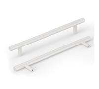 goldenwarm 15 maniglie per mobili da cucina, colore bianco, maniglie per mobili da cucina, in acciaio inox, 128 mm, distanza tra i fori