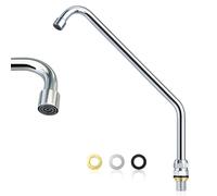 GOLDMAN SERVICE | Caño alto Giratorio con Aireador para Grifo de pedal de cocina industrial | Cuello de Cisne Cromado Acero Inoxidable - Recambio Profesional para Fregaderos de Hostelería