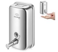 GOLDMAN SERVICE | Dispensador de Jabón baño de Pared - 500 ml | Acero Inoxidable 304 | Recargable, Pulsador Antigoteo | Uso Comercial & Hogar