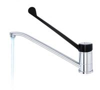 GOLDMAN SERVICE | Grifo de Codo Gerontológico Monomando, Palanca Larga 30 cm, Caño 360°, Grifo Sanitario e Higiénico para Hospitales, Clínicas, Laboratorios y Cocina Profesional