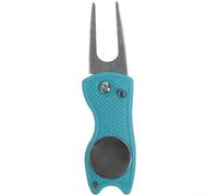Golf Plegable para Reparar Césped y Limpiar Ranuras Golf Plegable | Marcador magnético extraíble, posicionamiento para rápido en green, reparación precisa de césped(Blue)