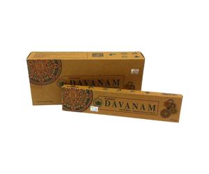 Goloka Incienso Davanam Natural y Ecológico - Varillas Masala Hechas a Mano en India - Aroma Herbal para Meditación y Hogar