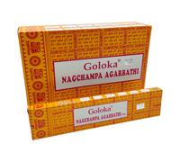 Goloka Incienso Nag Champa Masala Natural - Sándalo, Champaca y Halmaddi - Hecho a Mano en India - Aroma Clásico para Meditación