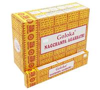 GOLOKA Nag Champa Agarbatti | Varillas de incienso Masala laminadas a mano | 12 paquetes de 16 gramos cada uno en una caja | Calidad de exportación Producto