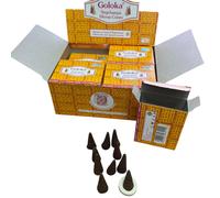 Goloka Nag Champa Conos de Incienso Masala Natural - Hechos a Mano en India - Aroma Suave para Interiores y Exteriores
