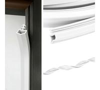 Goma Burlete para Marcos de Puertas Madera Blanco 10m Tira Sellado Puerta Entrada de Silicona Flexible Sellar y Bloquear Corrientes de Aire/Insectos/Ruido para Ranura de Marco de Puerta de 2,5~3,5mm
