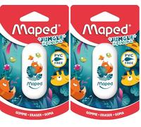 Goma de Borrar Maped Jungle Fever - Borrado Eficiente, Diseño Selvático - Ideal para Niños, Maped (Paquete de 2)