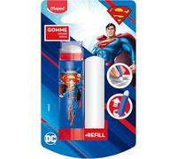 GOMA DE BORRAR MAPED SUPERMAN, Diseño Retráctil Con Repuesto, Borrador Escolar De, Suave Y Preciso Para Lápiz Y Grafito, Ideal Para Niños Y Colección DC Comics