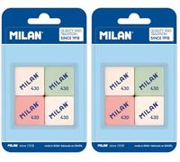 Goma de borrar milan 430 blister, 4 Unidades (Paquete de 2)