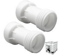 GOMETY 2 unidades S60 x 6 IBC Extensión Separador Adaptador, IBC Depósito Accesorios Rosca Gruesa, IBC Contenedor Accesorios, Espaciador S60 x 6, 1000 litros, accesorios para tanque de agua - Blanco 2