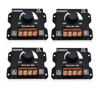 GOMETY 4 reguladores LED de 12 V, CC 12 V/24 V 30 A, regulador de intensidad PWM, regulador de intensidad, regulador de intensidad de intensidad de 12 V para tiras LED, lámparas LED, autocaravanas