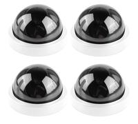 GOMETY - Juego de 4 cámaras falsas con LED intermitentes rojos, cámara falsa de seguridad falsa, cámara de vigilancia para el hogar y la oficina, color blanco