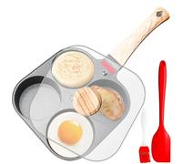 GOMETY Sartén para huevos fritos con tapa, 28 cm, 4 agujeros, sartén para tortitas, sartén antiadherente de aluminio para inducción y cocina de gas, para tortillas/tortitas (negro)