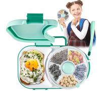 GOMETY Snack Spinner con caja, multifuncional giratorio para niños, caja de aperitivos con tapa, 5 compartimentos, recipiente portátil para aperitivos, organizador de semillas de melón, sin BPA, para