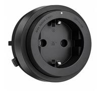 GONEO Enchufe Schuko alemán 16 A negro para sistema de riel eléctrico | Bisel exterior ON/OFF, frontal fijo, indicador LED blanco, bloqueo con botón de desbloqueo, para rieles GONEO, patentado