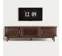 gonew21 Mueble bajo para TV con puerta corredera y puerta abatible, 165 cm | Mueble de TV con 5 patas y espacio de almacenamiento para sala de estar, 165 cm de ancho, tablero de fibra de densidad media