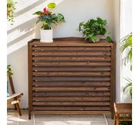 GonTzolkin Protector Aire Acondicionado Exterior Cubre Aire Acondicionado Madera Funda Aire Acondicionado Exterior Cubierta Aire Acondicionado Balcon Soporte para Plantas Valla De Madera(86x35x80cm)