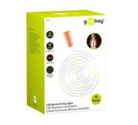 goobay 49854 - Juego de 10 luces para botellas, 2 m, 20 ledes, luz decorativa con pilas en corcho