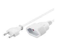 Goobay 50509 Alargador de cable de alimentación / cable de red / cable alargador para enchufe euro tipo C a toma euro tipo C / 5m / 250V / 0,75 mm² cable de plástico 2 / Blanco