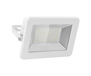 goobay 53878 Foco LED con detector de movimiento - Reflector LED de 10 W - Luz blanca neutra 4000 K - 850 lúmenes - Ángulo de haz de 100 grados - Grado de protección IP65 - Blanco