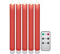 Goobay 53943 juego de 5 velas de cera real led inalámbricas, velas de