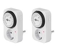 Goobay Interruptor horario analógico 55538 para interiores — ciclo 15 min ajustable, LED, set de 2