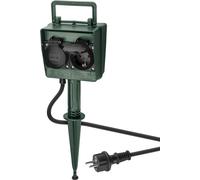 Goobay 55943 base múltiple 2 m 2 salidas ac exterior negro, verde