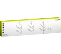 goobay 58256 Juego de 3 árboles de luz con 75 LEDs, con función de temporizador, blanco cálido (3000 K), con pilas, para uso interior y exterior, (IP44)