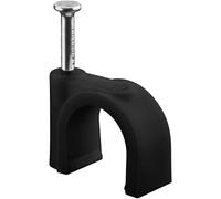 Goobay 64684 Grapas para Cables Redondos/Abrazadera de Cable/Sujeta Cables/para Fijar Cables de hasta 12mm de diámetro / 100 Piezas