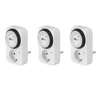 Goobay 64894 - Temporizador analógico para Interiores, Temporizador, 15 Minutos Ajustable, Control LED, Funcionamiento Continuo, Juego de 3, pequeño