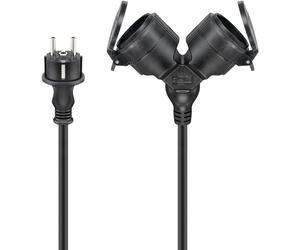 Goobay 65435 base múltiple 10 m 2 salidas ac exterior negro