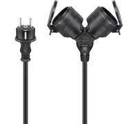 Goobay 65436 base múltiple 25 m 2 salidas ac exterior negro