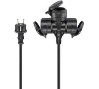 Goobay 65437 base múltiple 5 m 3 salidas ac exterior negro