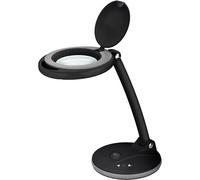 goobay 65576 Lámpara de Aumento LED Regulable/Lámpara Aumento con Soporte/Lupa pie con luz / 6 W Consumo/Temperatura Color 6500 K/Flujo Luminoso 450 LM/Tensión Servicio 230 V (CA) / Negro