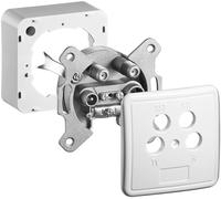 Goobay 67089 toma de corriente 2x sat + tv + radio blanco