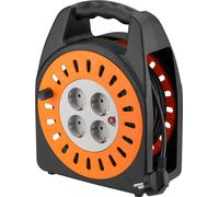 Goobay Base múltiple 71355 – 4 salidas AC, 25 m, interior, Tipo F, Negro/Gris/Naranja