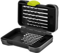 goobay Juego de brocas para piedra 15 piezas con punta centradora, Ø 3-10 mm, vástago redondo para taladros eléctricos, en caja resistente con marcaje por tamaño, 77849
