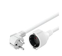 Goobay 93087 Cable alargador acodado de alimentación/enchufe con toma de tierra 250V contacto con tierra 3 metros Cable alargador de alimentación para interiores/blanco / 3m