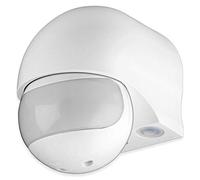 Goobay 95174 Detector de movimiento por infrarrojos para exteriores - Montaje en superficie - Giro/inclinación - Alcance 12 m - Diseño redondo - Campo de visión de 180° - IP44