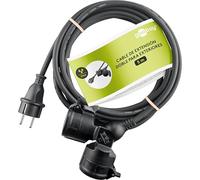 Goobay Base múltiple 65434 2 salidas Schuko 5 m IP44 para exterior negro