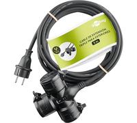 Goobay 65437 base múltiple 5 m 3 salidas ac exterior negro