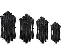 goobay Juego de bridas, 1000 piezas. - 5 tallas, con cierre de broche | negro, 300 a 2,5 x 100 mm, 300 a 2,5 x 150 mm, 200 a 3,6 x 200 mm, 100 a 3,6 x 250 mm, 100 a 3,6 x 300 mm