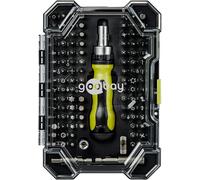 Goobay juego de destornilladores 100 piezas con mango de carraca, 99 p