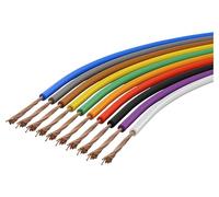 Goobay Juego de hilos de cobre, 10 colores, 18 x 0,1 mm, 0,14 mm², 10 m de longitud, cable de cobre de un solo núcleo, 77685