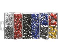 goobay - Juego de terminales de cable de 1200 piezas, terminales aislados de 0,5-10 mm², 8 tipos en caja surtida, terminales de latón estañado con collarín de PP para crimpado - 80210