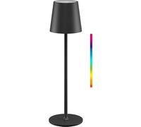 goobay Lámpara LED de mesa inalámbrica RGBW 38 cm, regulable IP44, negro