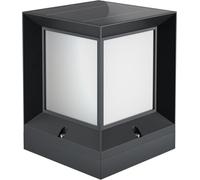 goobay Lámpara solar LED de suelo Cubo/Lámpara LED de exterior con mando a distancia/Impermeable IP44, 45 lm, 3 modos de color 3000K - 6500K / 72016
