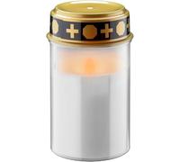 goobay Luz LED para tumbas con batería y temporizador, VELA IP44 para exteriores, velas para cementerios, Luces funerarias, Luz eterna, Lámpara para tumbas, Funciona con batería 2x C/LR14 Baby, 74367